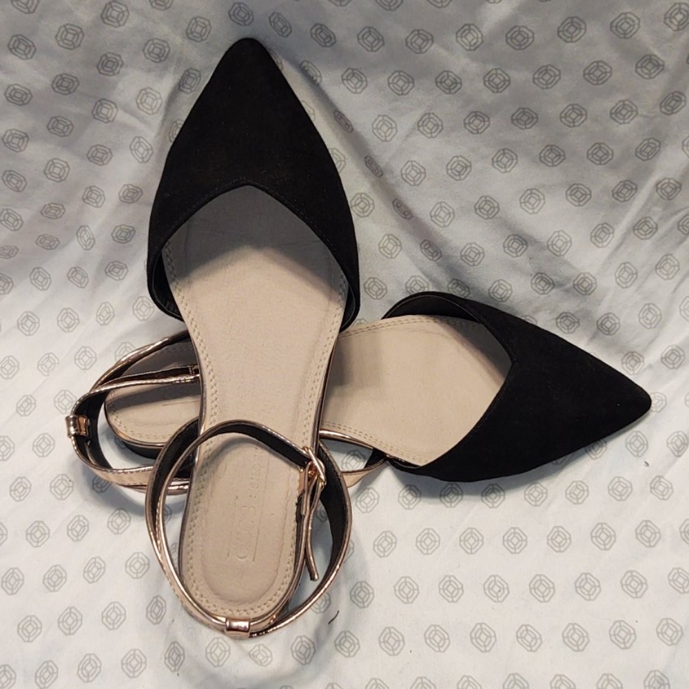 Asos Rose Gold with black closed toe flats